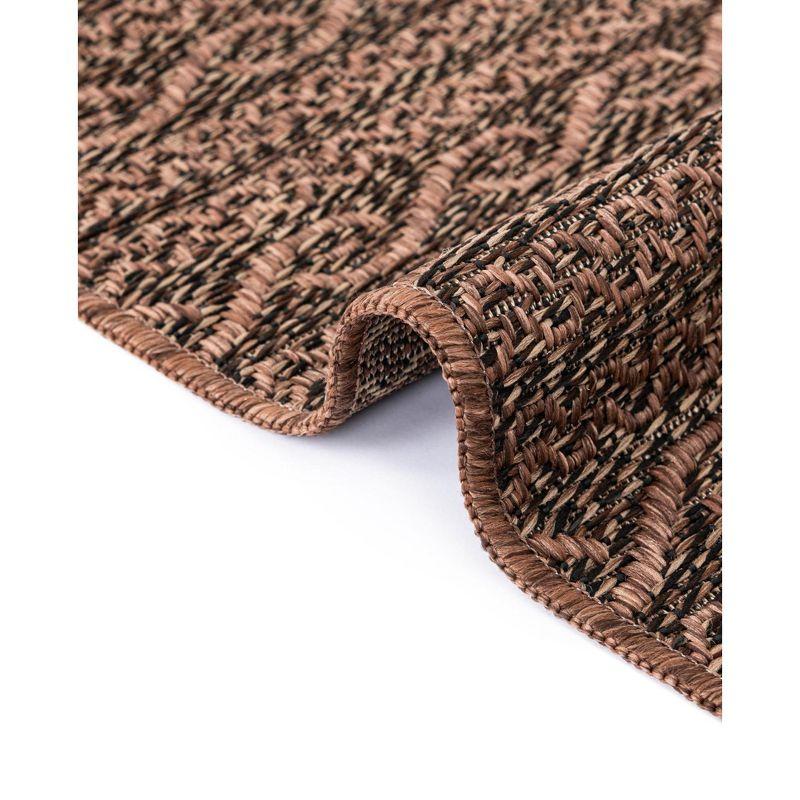 Unique Loom 6' 1 x 6' 1 Square Brown Outdoor Modern Links Area Rug