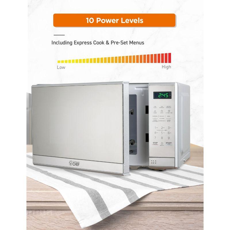 COMMERCIAL CHEF Countertop Microwave Oven 0.7 Cu. Ft. 700W, Stainless Steel