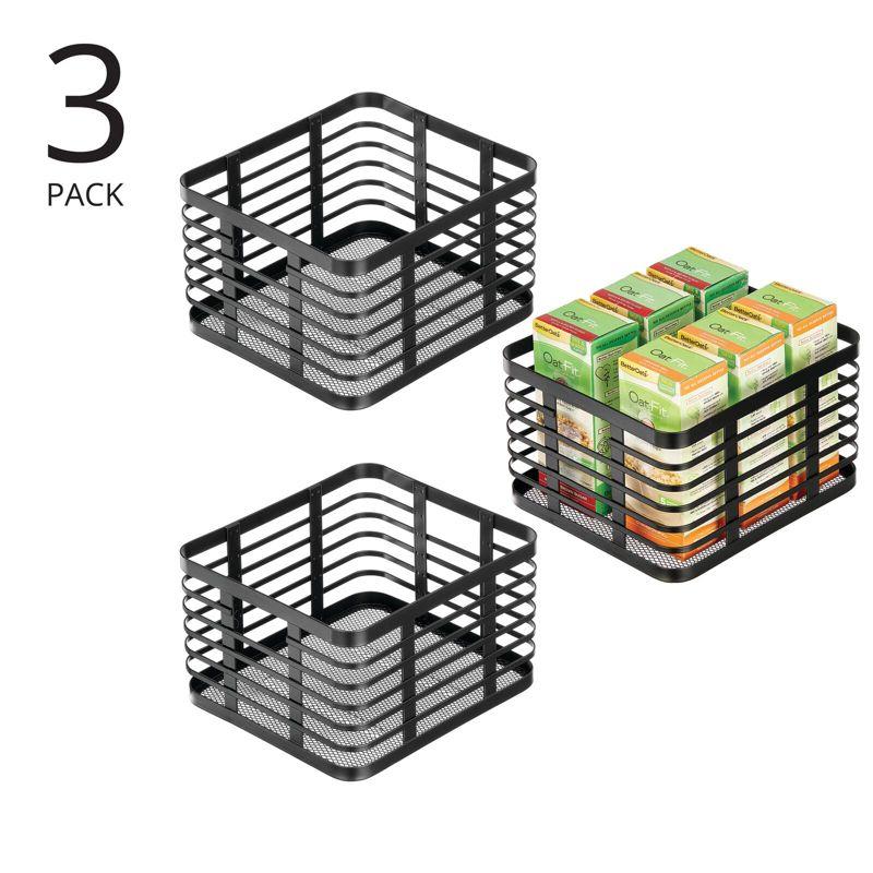 mDesign Small Metal Wire Organizer Basket for Kitchen