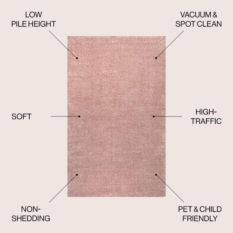 Pink Reversible Solid Synthetic Area Rug