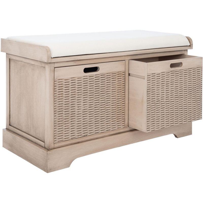 Landers 2 Drawer Cushion Bench - BCH5702 - Sand - Safavieh