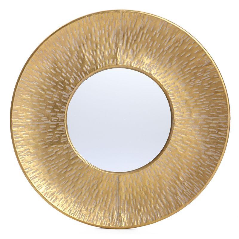 LuxenHome 3-Piece Gold Metal Round Wall Mirror Set