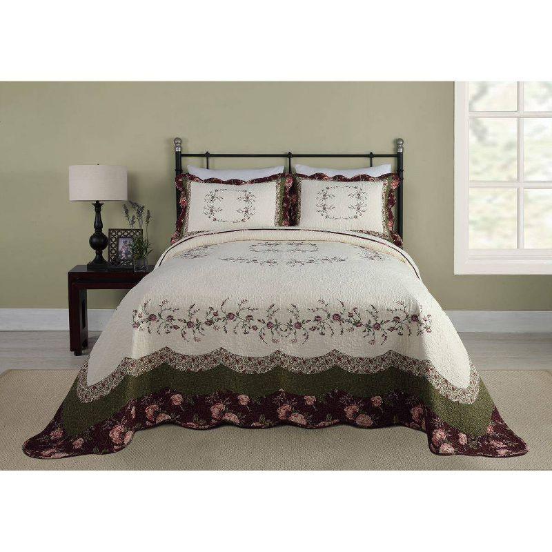 Modern Heirloom Brooke Bedspread Ivory/Green