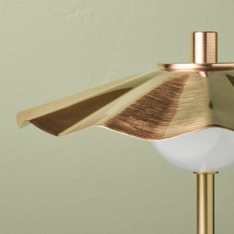 Portable Scallop Shade Table Lamp Brass/Copper (Includes LED Light Bulb) - Hearth & Hand™ with Magnolia