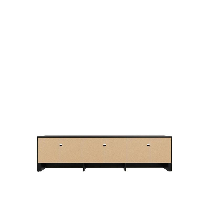 Sylvan TV Stand for TVs up to 60" Black - Manhattan Comfort: Modern Media Console with Cable Management & Storage