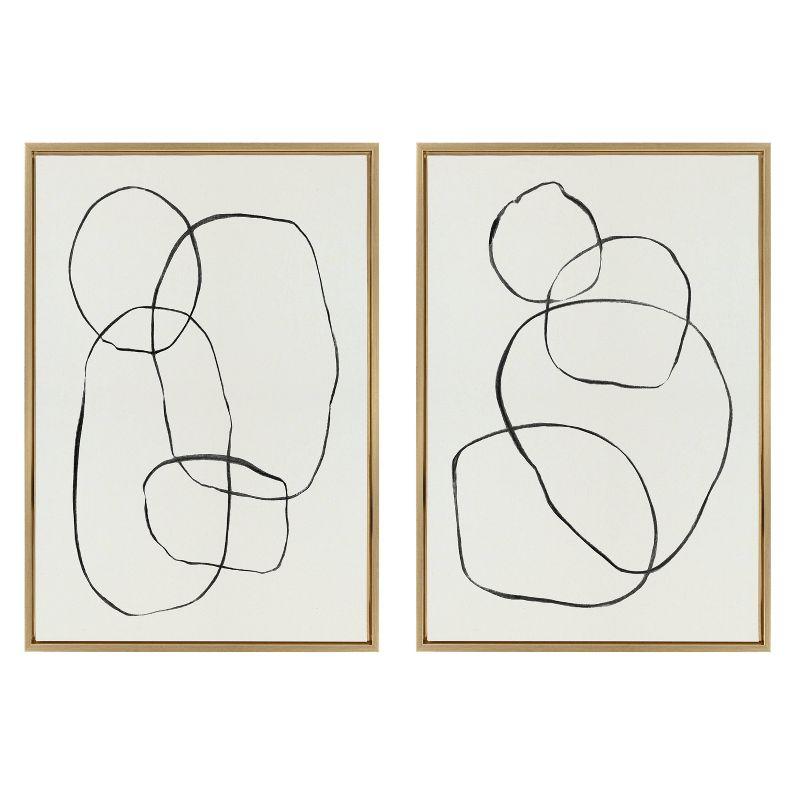 " 871 Modern Circles Flinen (left) & 869 Going In Circles Flinen (right) " by Teju Reval 2 - Pieces