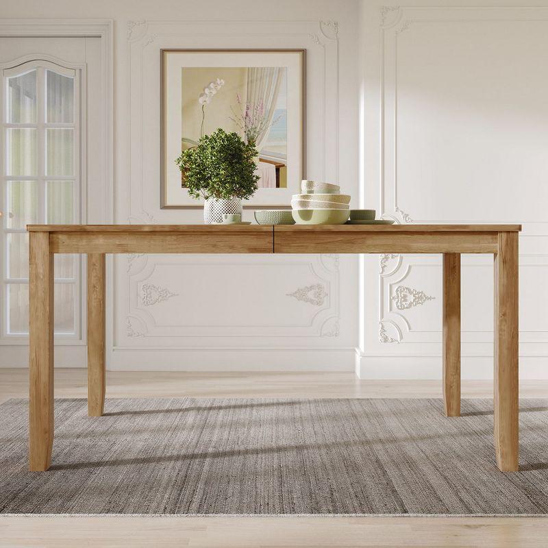 Natural Oak 59" Rectangular Wooden Dining Table