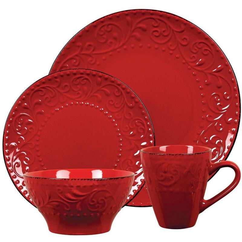 Lorren Home Trends Lorren 16 Piece Stoneware Dinnerware Set - Service for 4