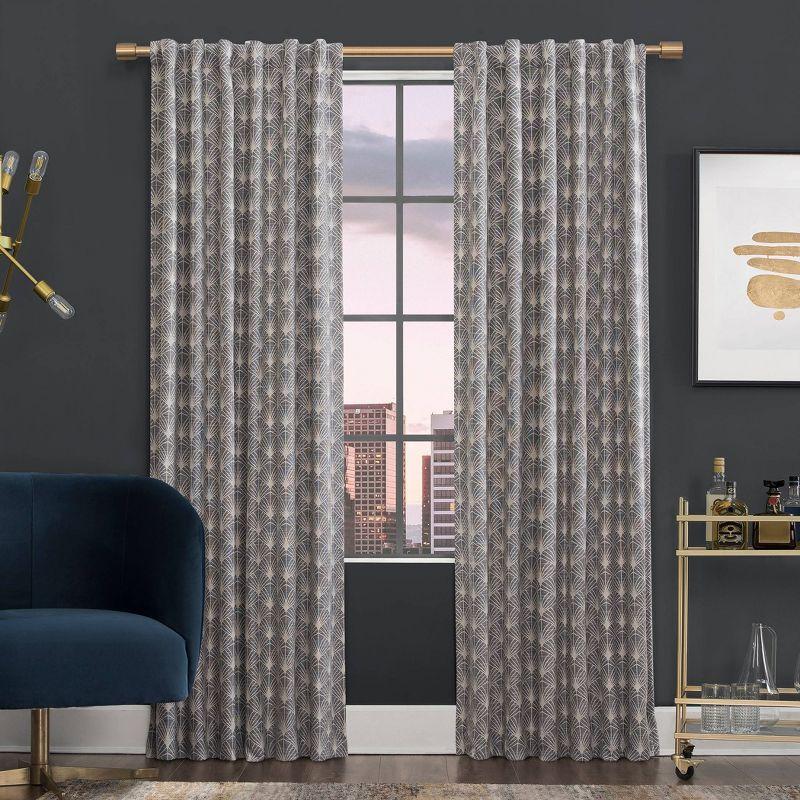 Scott Living Montauk Art Deco 100% Blackout Back Tab Curtain Panel & Reviews | Wayfair