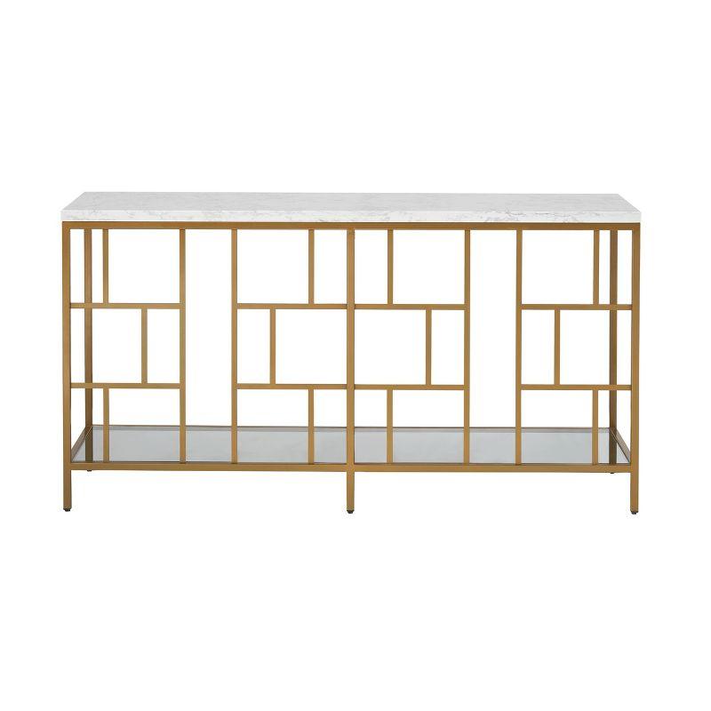 Slay Console Table Marble/Gold - Treasure Trove Accents