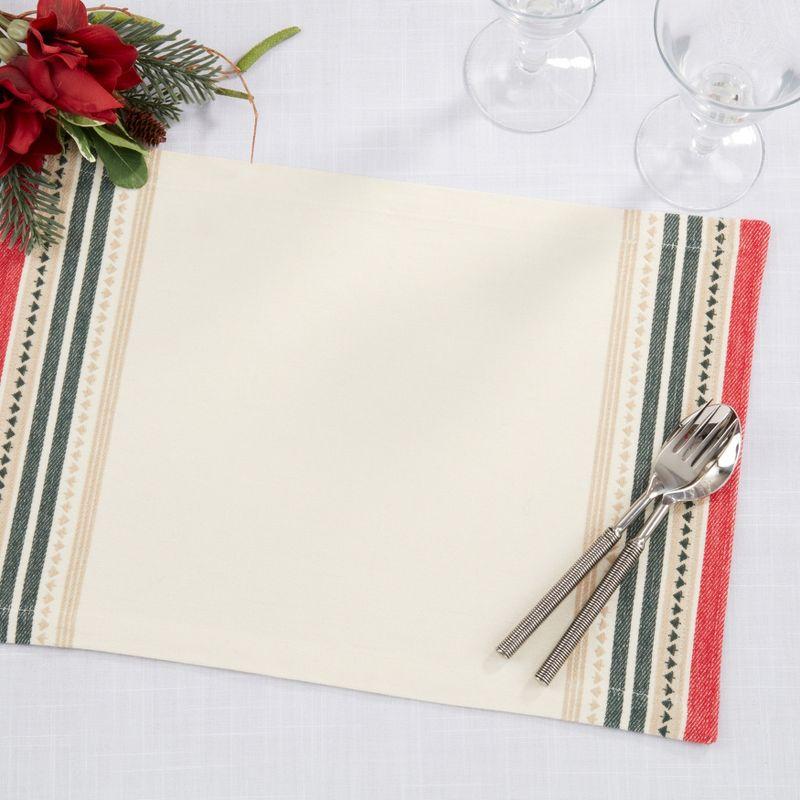 Saro Lifestyle Merry Pines Dobby Placemat (Set of 4), 13"x19", Multicolored