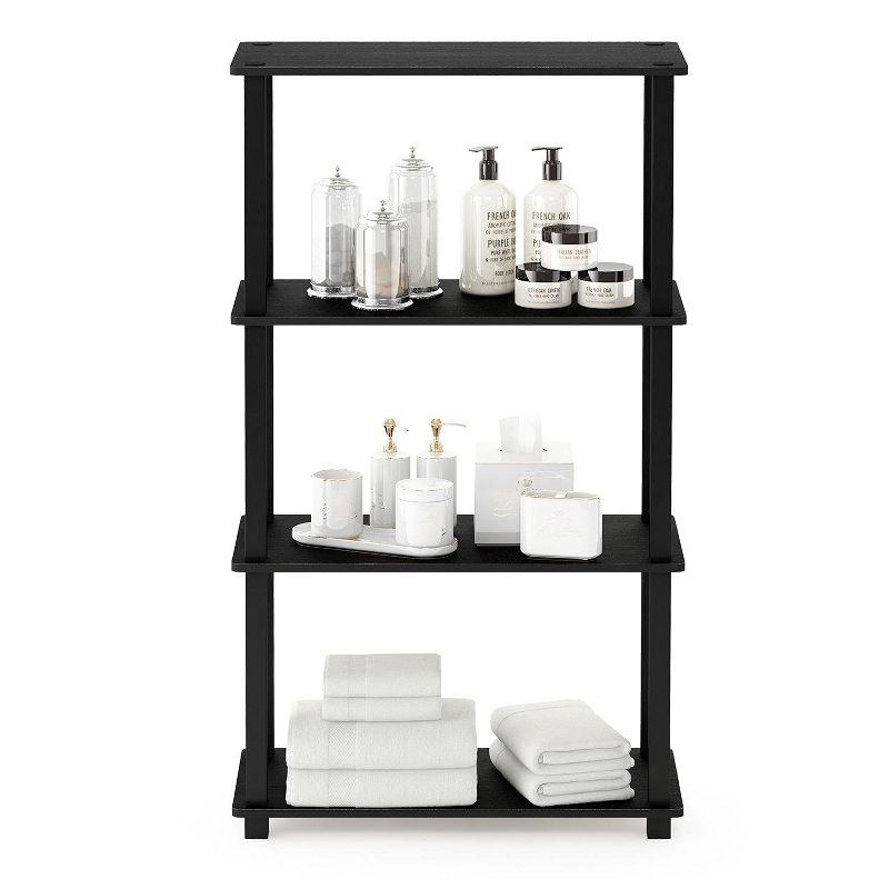 Furinno 4-Tier Open Decorative Bookshelf Multipurpose Display Rack,Americano