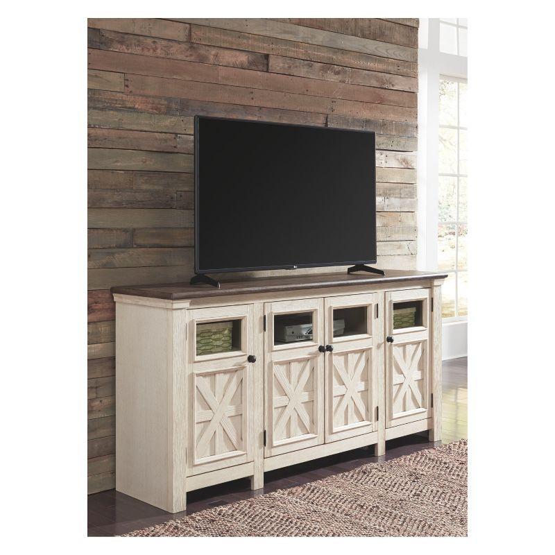 Bolanburg Extra Large TV Stand for TVs up to 74" Off White: Entertainment Center - Signature Design by Ashley