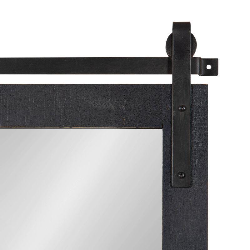 18" x 28" Cates Functional Wall Mirror Black - Kate & Laurel All Things Decor: Rustic Farmhouse, Wooden Frame, No Assembly Required