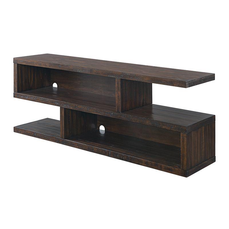 Lexington Contemporary Rustic 70" Dark Mocha Solid Pine TV Stand