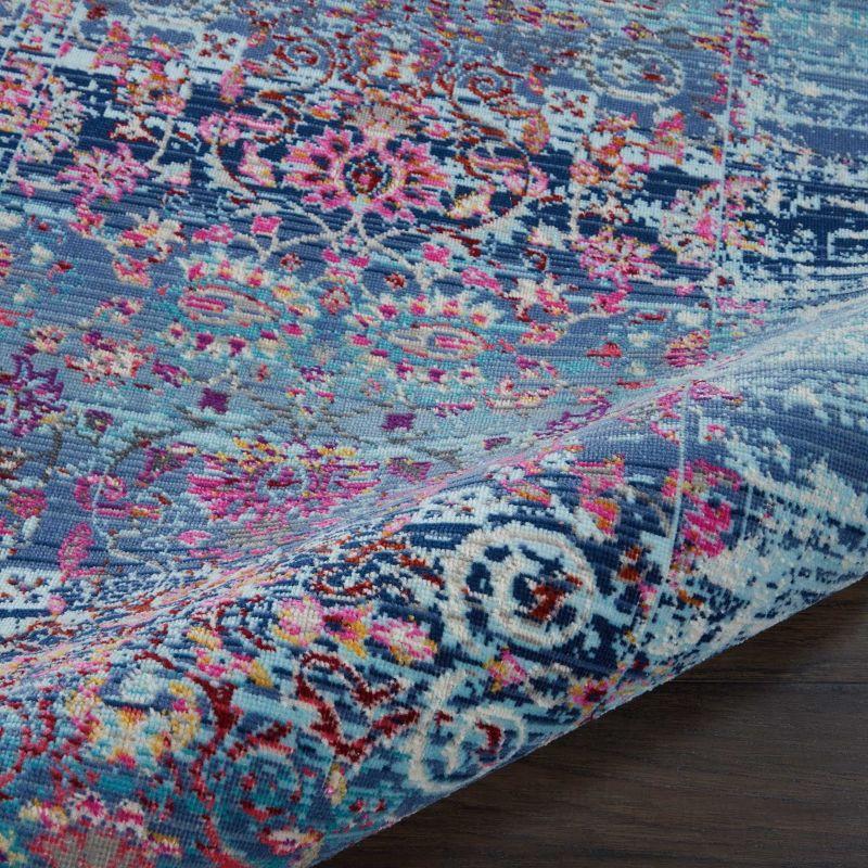 Nourison Vintage Kashan VKA02 Blue/White/Orange Indoor Area Rug - 5'3 x 7'10