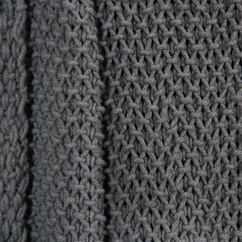 50"x60" Solid Throw Blanket Charcoal - Rizzy Home