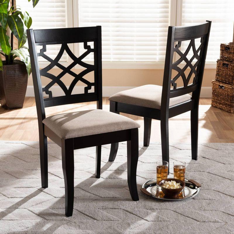 Set of 2 Mael Dining Chair Sand/Espresso - Baxton Studio