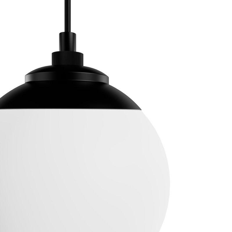 Hepburn Matte Black 3-Light Globe Cluster Pendant with White Glass