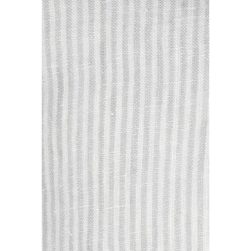 Grey Pinstripe Fringe So Soft Linen Pillow 14x20 Down Insert