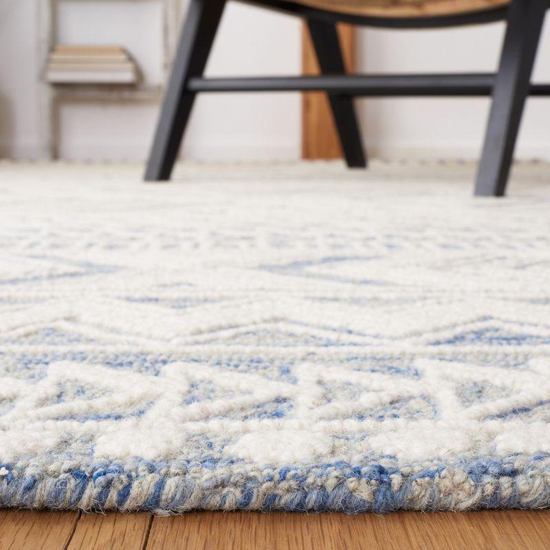 Azure Elegance 6' Square Hand-Tufted Wool Rug