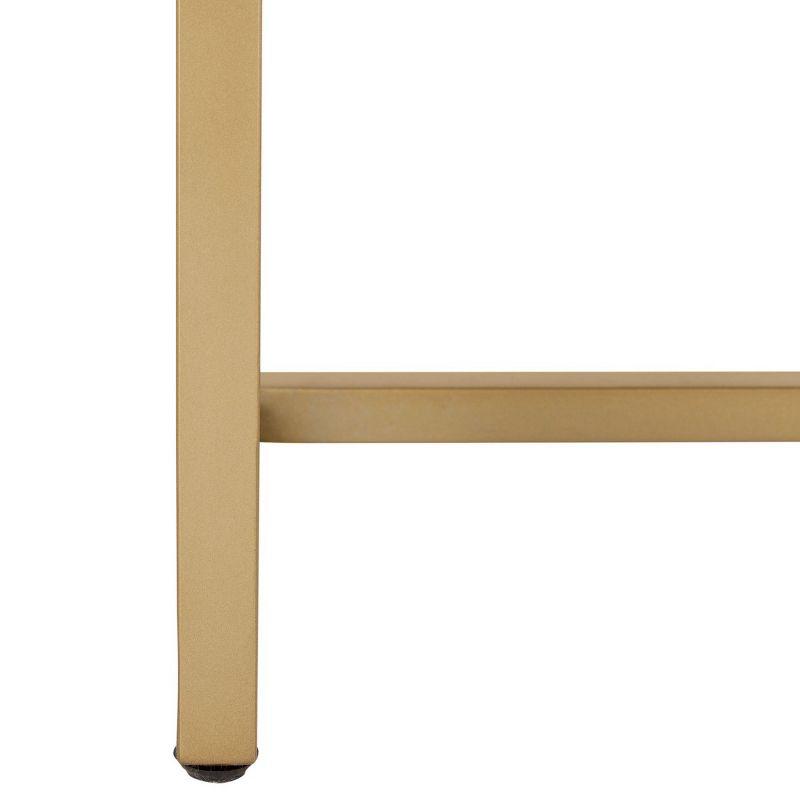 Everly Quinn Stylish Brookelyne 30'' W Nightstand –Rustic Oak with Brass Leg & 2 Spacious Bedroom Storage Drawers