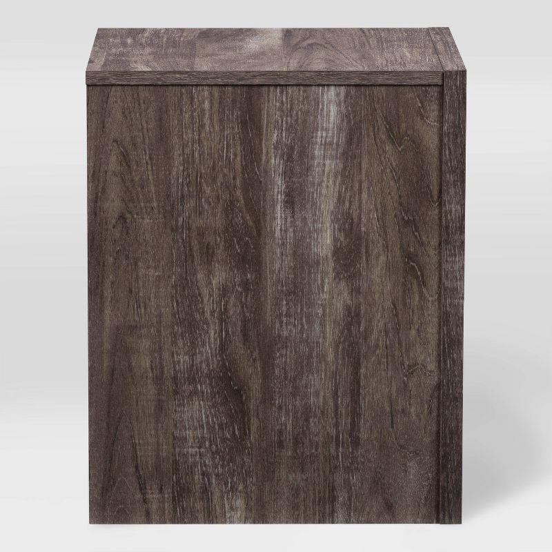 Newport Brown-Washed Oak Mid-Century Modern Nightstand with Drawer