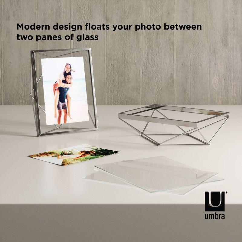 Umbra 5"x7" Prisma Picture Frame Chrome: Modern Geometric Design, Steel Material, Wall or Tabletop Display