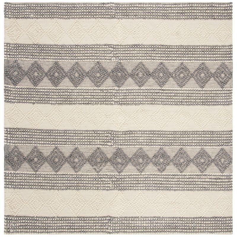 Natura NAT105 Hand Woven Indoor Area Rug - Grey/Ivory - 6'x6' - Safavieh