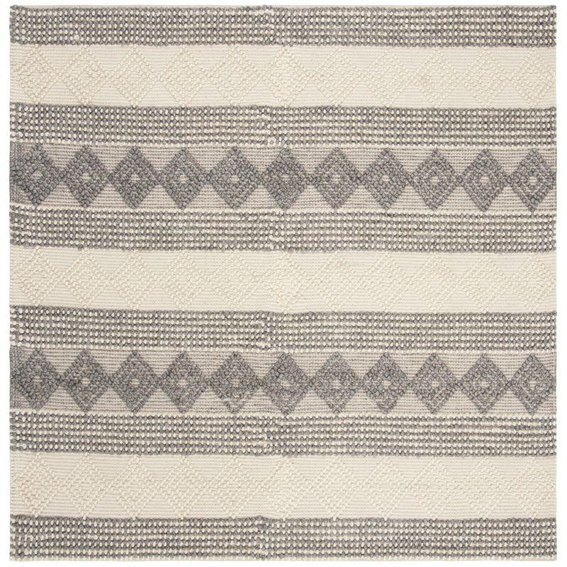 Natura NAT105 Hand Woven Square Area Rug - Grey/Ivory - 6' X 6' Square - Safavieh.