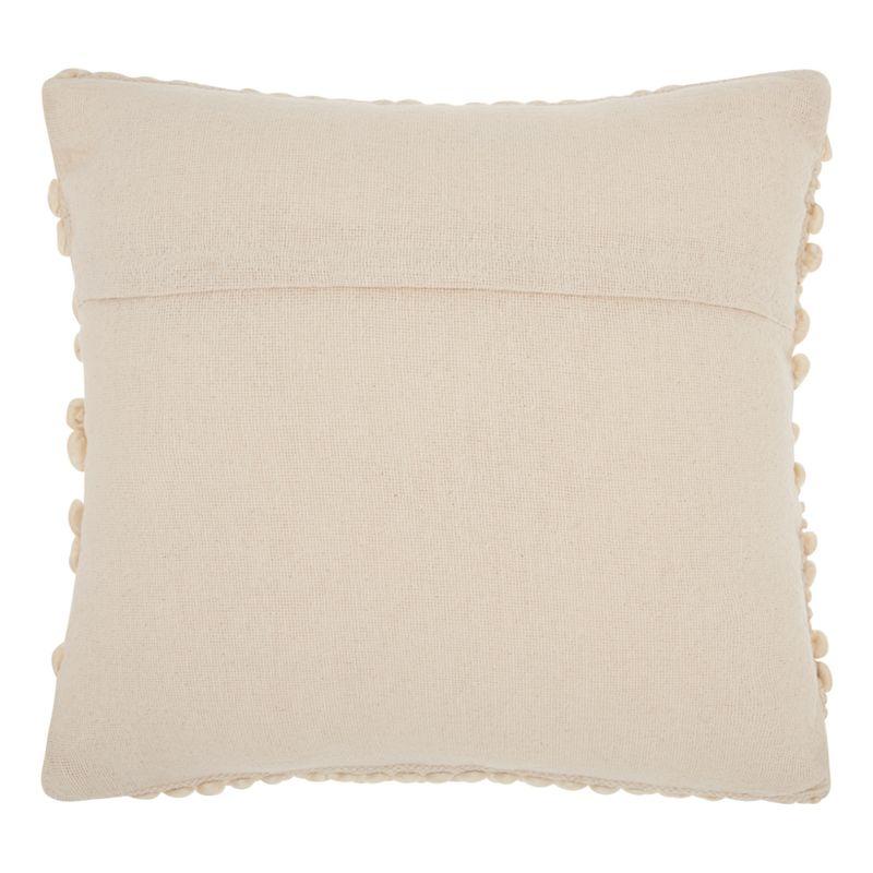 Beige Woven Striped Square Throw Pillow 20" x 20"