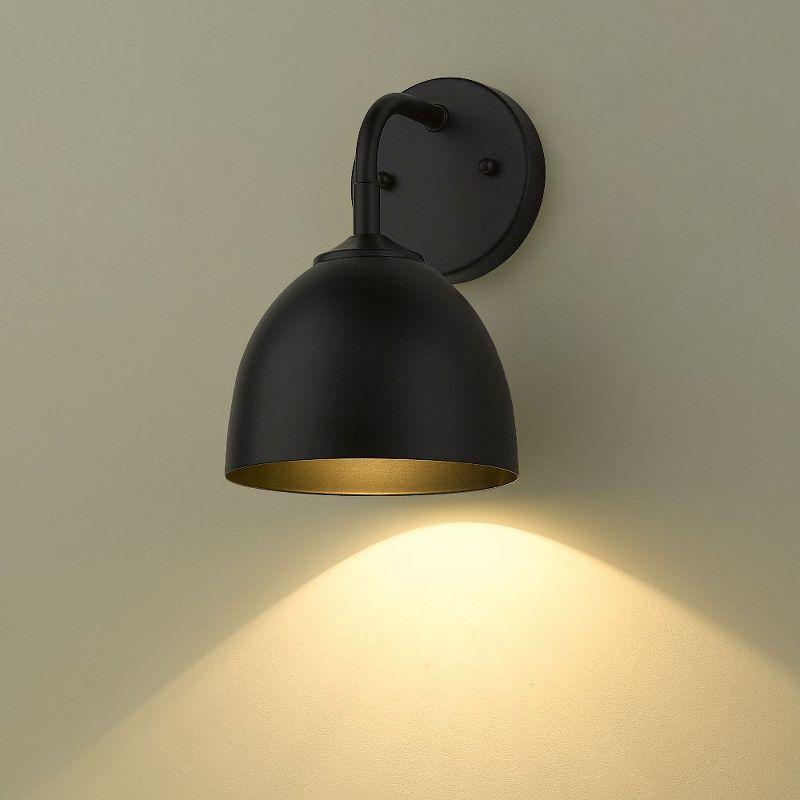 Golden Lighting Zoey 1-Light Wall Sconce in Olympic Gold with Matte Black