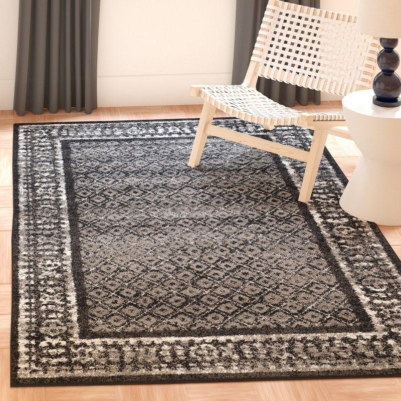 Adirondack ADR110 Machine Made Indoor Area Rug - Black/Silver - 9'x12' - Safavieh