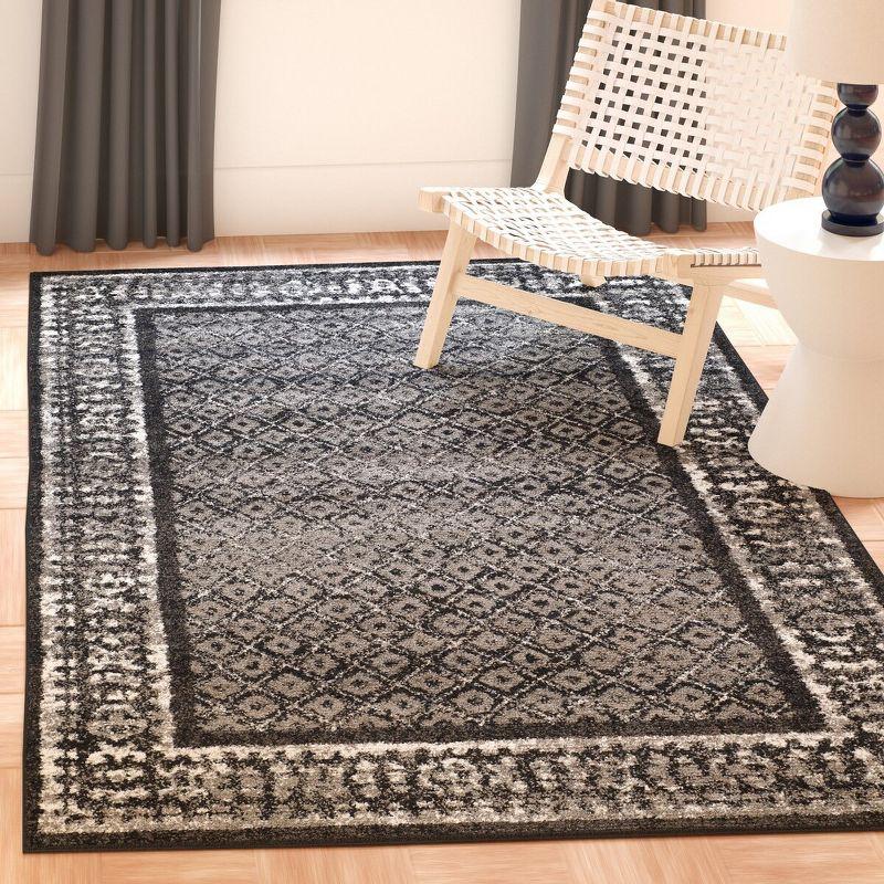 Adirondack ADR110 Machine Made Indoor Area Rug - Black/Silver - 4'x4' - Safavieh