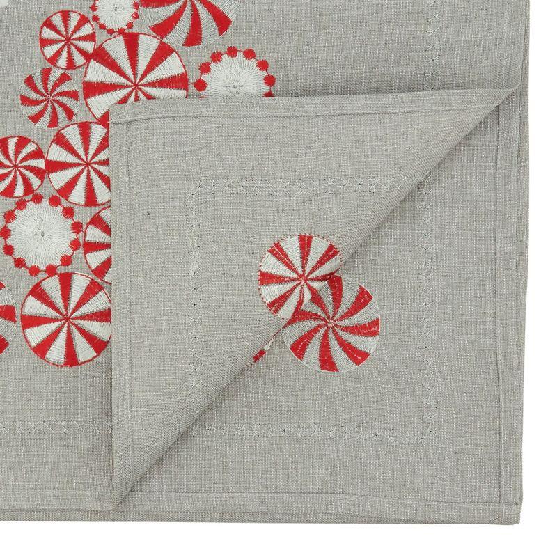 Saro Lifestyle Holiday Table Runner With Peppermint Christmas Tree Design