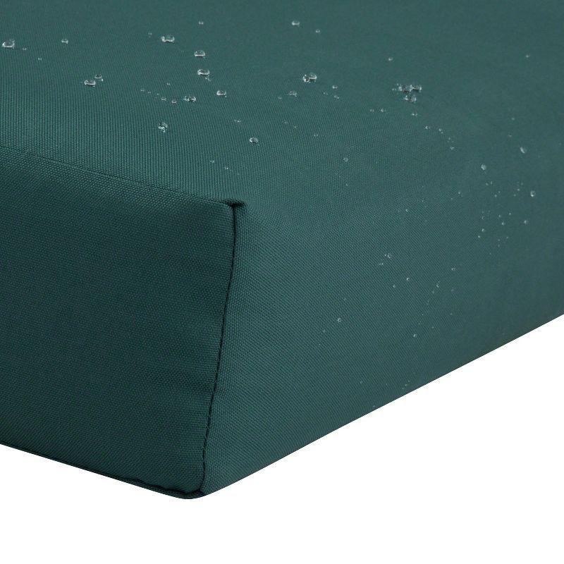 19" x 19" x 3" Ravenna Water-Resistant Patio Seat Cushion Mallard Green - Classic Accessories: Zippered, Polyurethane Foam Filled