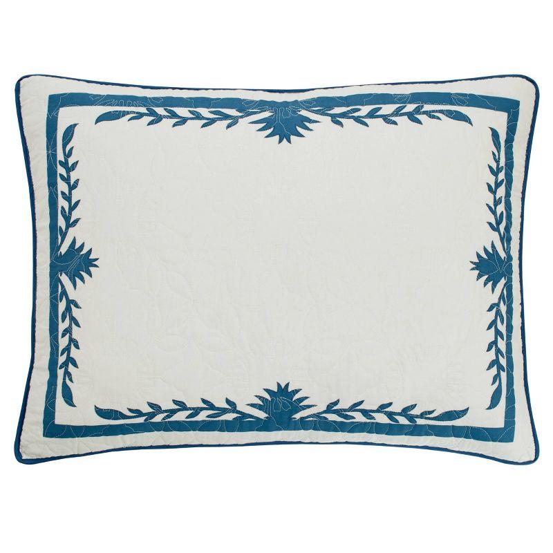 Tommy Bahama Home Tommy Bahama Aloha Pineapple Blue Cotton Reversible Quilt