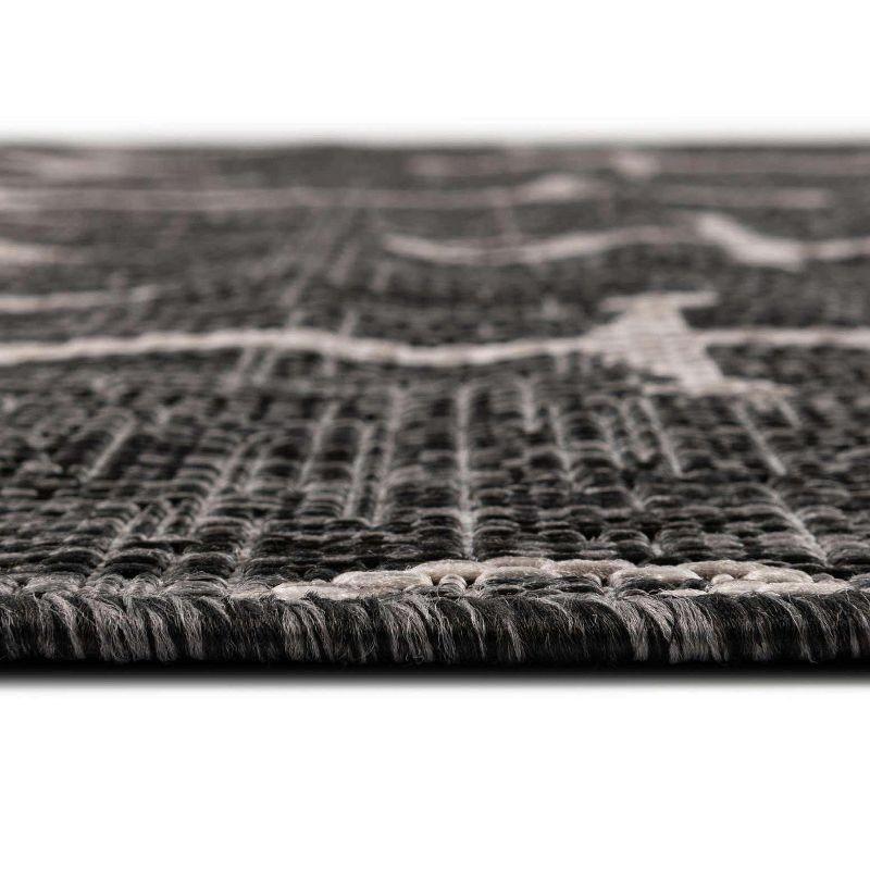 Charcoal Bliss 4' x 6' Synthetic Rectangular Kids Outdoor Rug