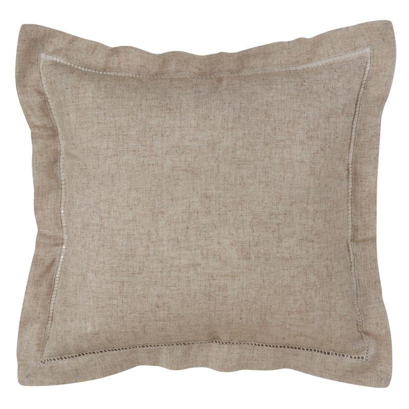 Natural Hemstitch Euro Pillow Cover in Polyester Blend