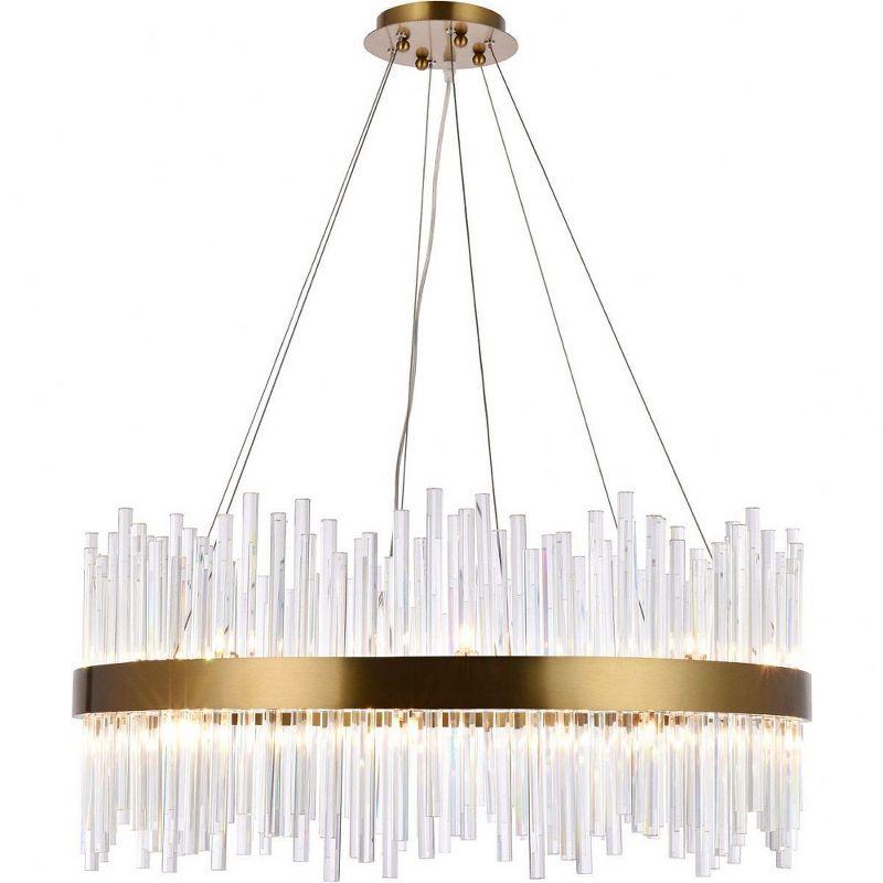 Dallas 18-Light Gold Chandelier with Clear Crystal Rods