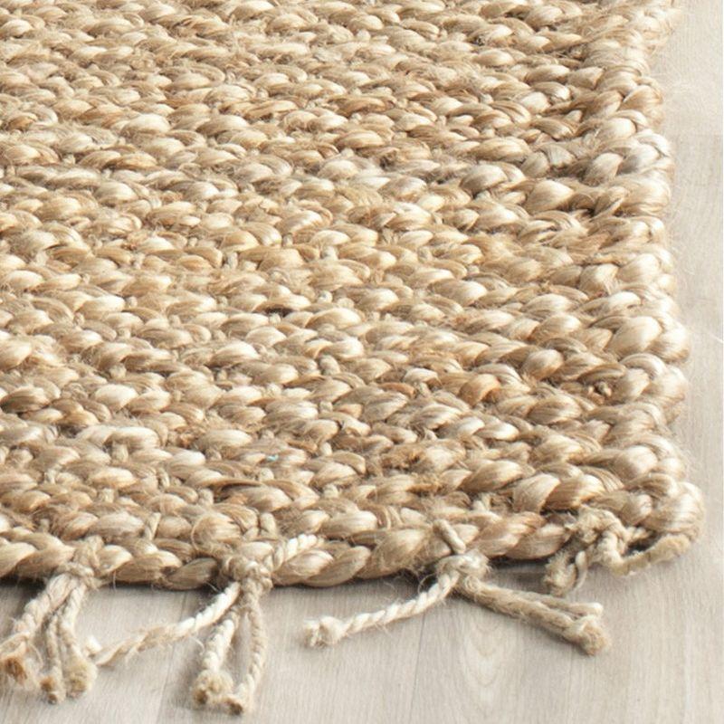 Beige Handmade Tufted Jute Square Area Rug