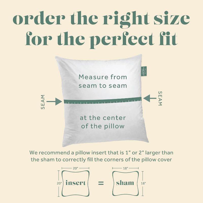 ComfyDown Decorative Throw Pillow Insert Down Feathers Fill 100% Cotton Cover Square Pillow Insert (Set of 2)