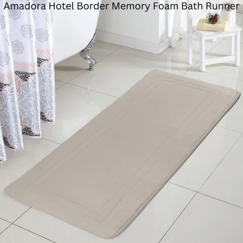 Amadora Hotel Border Memory Foam Bath Runner, 24" x 60"