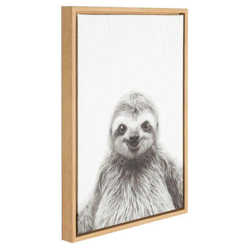 24" x 18" Sloth Framed Canvas Art - Uniek