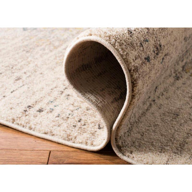 Reversible Gray Synthetic 5'1" x 7'7" Hand-Knotted Area Rug