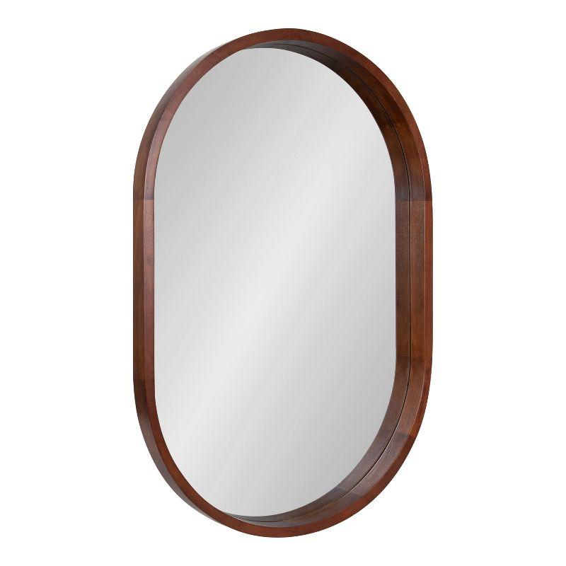 Kate and Laurel Hutton Wood Capsule Mirror, 24x36, Walnut Brown