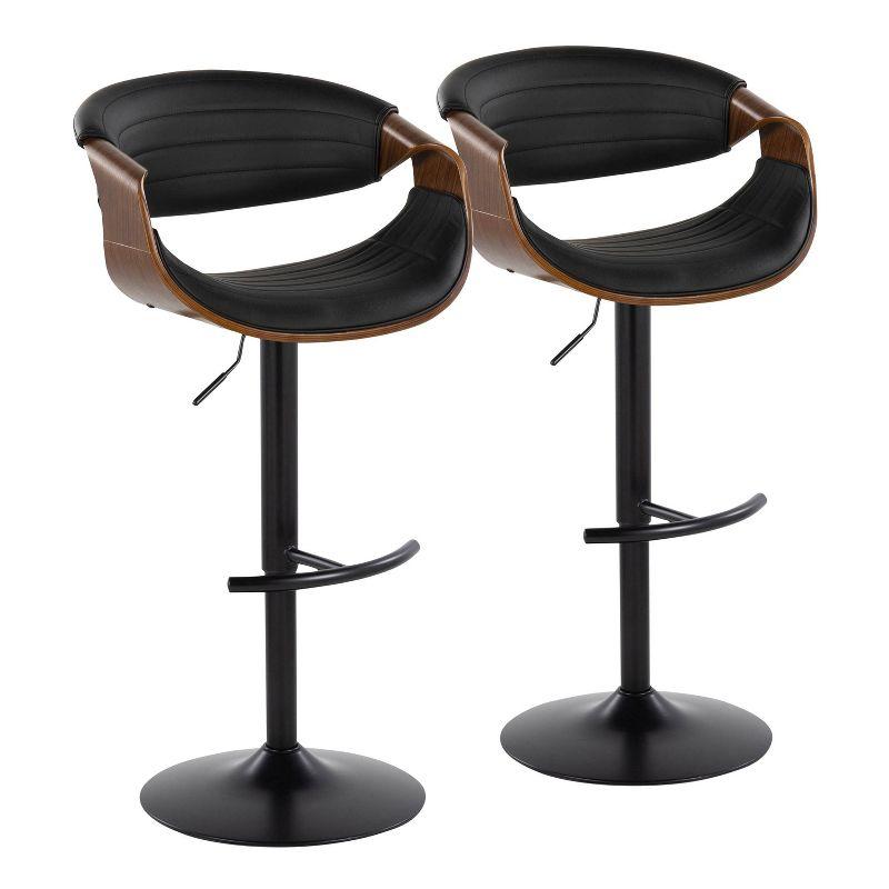 Swivel Upholstered Adjustable Height Counter Stool with Metal Frame