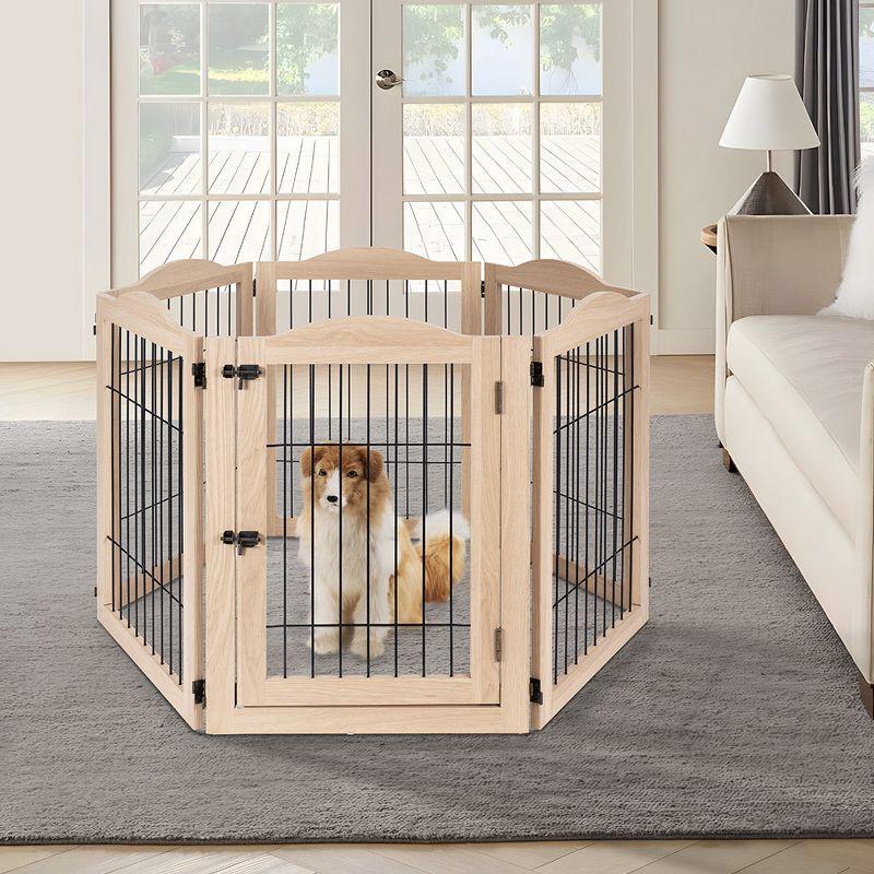 unipaws Extension Kit with Wood and Wire 2 Panels, Walnut