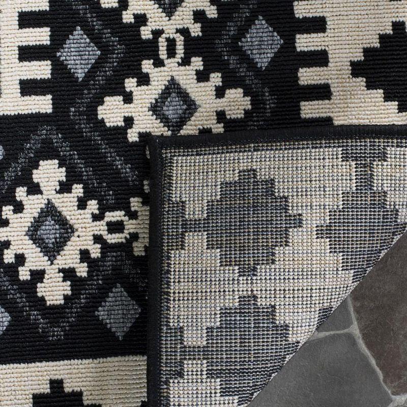 Veranda VER099 Power Loomed Indoor/Outdoor Area Rug - Black/Creme - 9'x12' - Safavieh