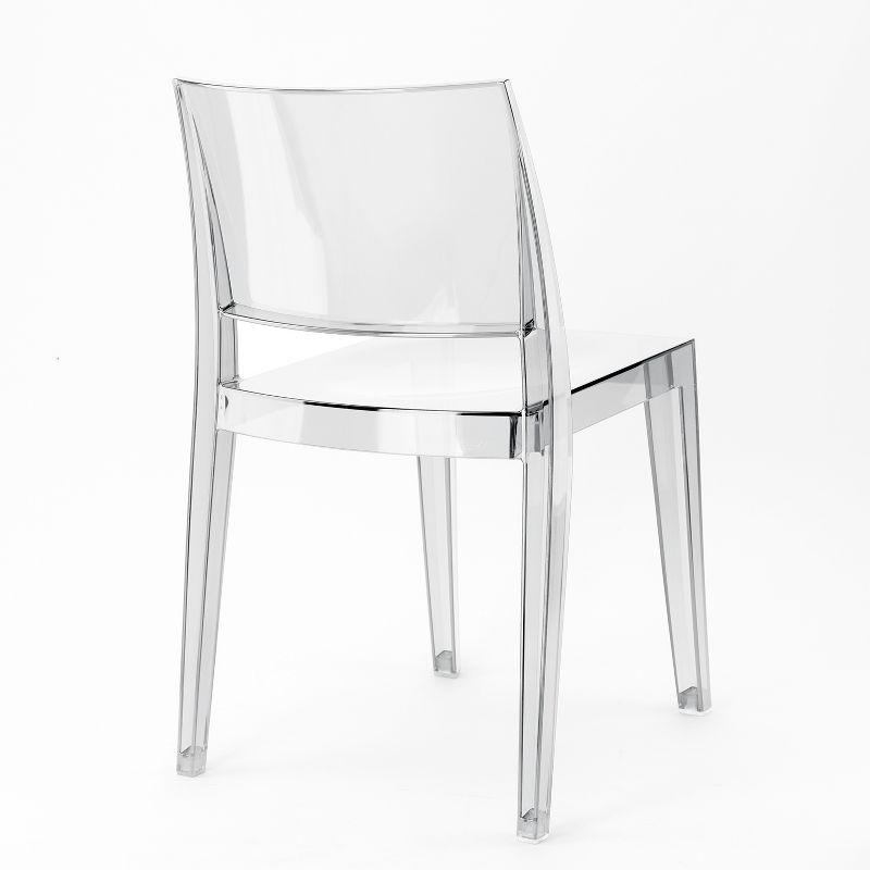 WRGHOME Palermo Modern Outdoor/Indoor Plastic Resin Stacking Patio Dining Chairs  (Set of 2) - CLEAR